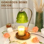 Dimmable Candle Warmer Lamp with Timer, Green Flower Candle Lamp Warmer for Jar Candles, Unique Women Mom Birthday Gifts Ideas, Fall Decor for Home Bedroom Living Room Dimmable Candle Warmer Lamp with Timer, Green Flower Candle Lamp Warmer for Jar Candles, Unique Women Mom Birthday Gifts Ideas, Fall Decor for Home Bedroom Living Room