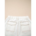 Sidefeel Women's Wide Leg Jeans High Waisted Elastic Stretchy Straight Leg Trendy Drawstring Baggy Pull On Denim Pants