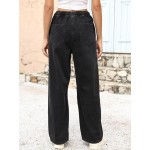 ANRABESS Women Barrel Jeans High Waisted Wide Leg Drawstring Denim Pants Y2K Baggy Loose Fit Trouser Jeans with Pockets