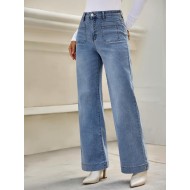 Cicy Bell Womens High Waisted Straight Leg Jeans Trendy Loose Denim Pants with Pockets