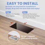 4x10 Inches 2 Pack Heavy Duty Walkable Floor Register - Easy Adjust Air Supply Lever Decorative Floor Vent Covers - Boston Design Vent Covers for Home - Antique Brass