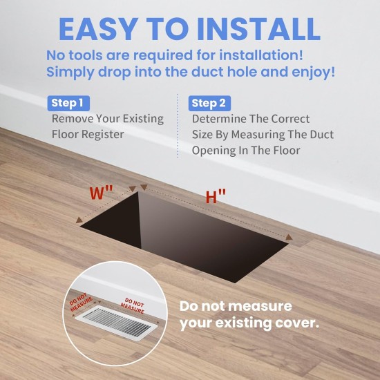 4x10 Inches 2 Pack Heavy Duty Walkable Floor Register - Easy Adjust Air Supply Lever Decorative Floor Vent Covers - Boston Design Vent Covers for Home - Antique Brass