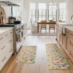 Artoid Mode Lavender Tulip Spring Kitchen Mats Set of 2, Seasonal Flower Summer Home Decor Low-Profile Kitchen Rugs for Floor - 17x29 and 17x47 Inch