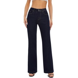 FLYING BANANA Women's High Waisted Wide Leg Baggy Stretch Denim Jeans