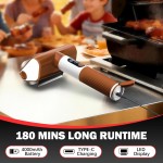 Electric Grill Brush, 2-Speed BBQ Grill Brush with LED Light/Screen Powerful Cleaning 800RPM/4000mAh/2 Brush Heads No Bristle Shedding Rechargeable Lightweight Grill Cleaner for Outdoor/Camping