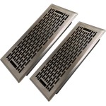 4x10 Inches 2 Pack Heavy Duty Walkable Floor Register - Easy Adjust Air Supply Lever Decorative Floor Vent Covers - Boston Design Vent Covers for Home - Antique Brass