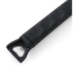 Kingsford Grill Cleaning Brush with Nylon Bristles and Scraper, Heavy Duty BBQ Grill Cleaner Tool with Rubber Handle and Bottle Opener, Outdoor Grill Brush for Cooled Grates, 17 Inch