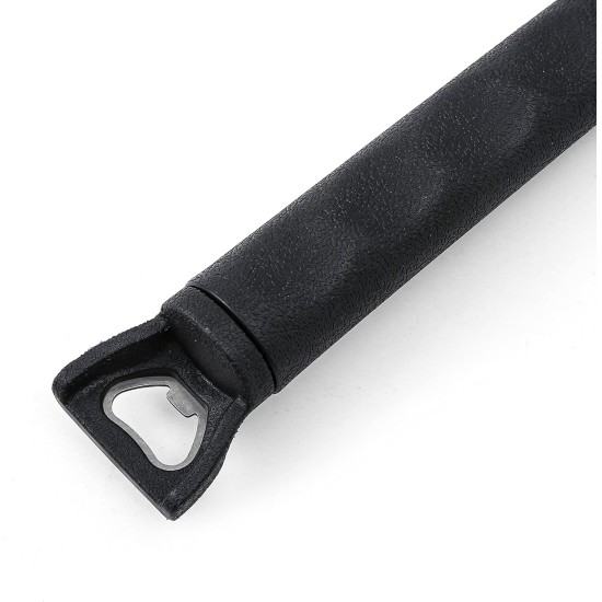 Kingsford Grill Cleaning Brush with Nylon Bristles and Scraper, Heavy Duty BBQ Grill Cleaner Tool with Rubber Handle and Bottle Opener, Outdoor Grill Brush for Cooled Grates, 17 Inch