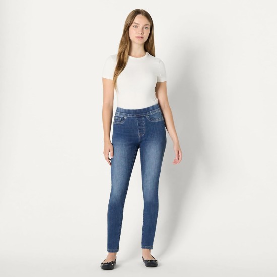 Amazon Essentials Women's Stretch Denim Mid-Rise Pull-On Skinny Jegging