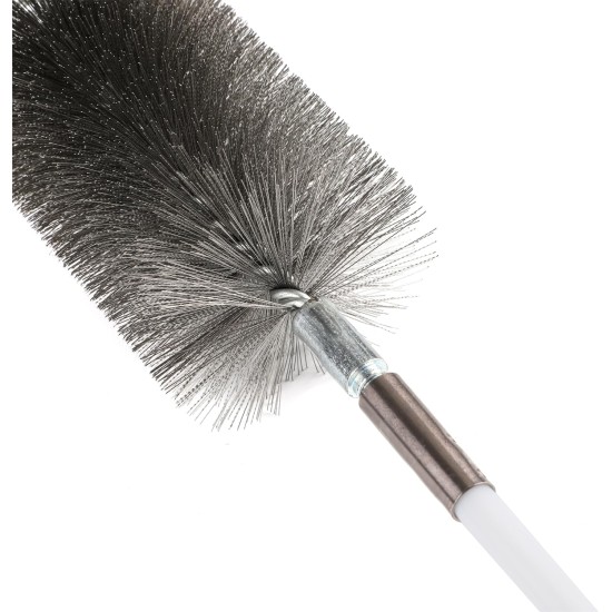 50-inch Long Tent Wood Burning Stove Pipe Cleaning Brush with Stainless Steel Bristles, and Chimney Cleaning Wire Brush with 4 Flexible Rods, 2.5'' Brush Heads