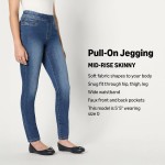 Amazon Essentials Women's Stretch Denim Mid-Rise Pull-On Skinny Jegging