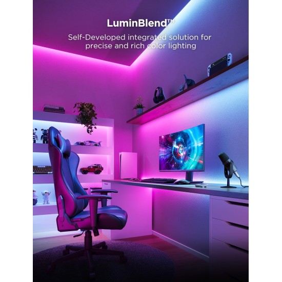 Govee RGBWWIC Strip Light 2 Pro with Matter, 6.56ft Smart LED Strip Lights Compatible with Alexa and Google Assistant, Color Changing LED Lights for Bedroom, Cabinet, Party, Gaming Desk, Home Decor