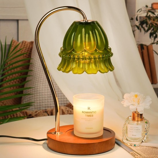 Dimmable Candle Warmer Lamp with Timer, Green Flower Candle Lamp Warmer for Jar Candles, Unique Women Mom Birthday Gifts Ideas, Fall Decor for Home Bedroom Living Room Dimmable Candle Warmer Lamp with Timer, Green Flower Candle Lamp Warmer for Jar Candles, Unique Women Mom Birthday Gifts Ideas, Fall Decor for Home Bedroom Living Room
