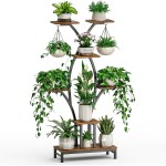 Plant Stand Indoor with Grow Lights - 7 Tiered Metal Corner Shelf for Multiple Plants, 63" Corner Plant Stand for Indoor Plants, X-Shaped Plant Rack for Home, Living Room, Office & Patio Decor
