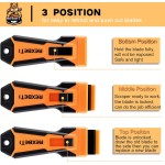 REXBETI Razor Blade Scraper Tool, 1 Pack Razor Scraper with Extra 157Pcs Razor Blades -7Pcs Metal and 150Pcs Plastic Blades, Cleaning Scraper Tool, Cooktop, Paint, Glass Scraper