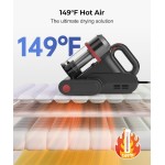 Abolee Bed Vacuum Cleaner, 6-in-1 Mattress Vacuum Cleaner Bed Vacuum Cleaner with UV-C Light & 15kPa Suction, Powerful Double-Cup Handheld Vacuum, Corded Handheld Vacuum for Dust, Silver-Gray