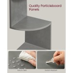 VASAGLE Corner Shelf Wall Mount, 5-Tier Floating Corner Bookshelf, Plant Shelf for Bedroom, Living Room, Bathroom, Home Office, Dove Gray