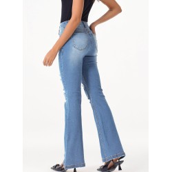 Sidefeel Women's High Waisted Bell Bottom Bootcut Jeans Flared Wide Leg Denim Pants