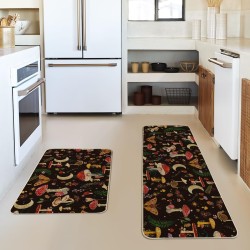 Artoid Mode Black Mushrooms Butterfly Spring Kitchen Mats Set of 2, Home Decor Low-Profile Kitchen Rugs for Floor - 17x29 and 17x47 Inch Artoid Mode Black Mushrooms Butterfly Spring Kitchen Mats Set of 2, Home Decor Low-Profile Kitchen Rugs for Floor - 17x29 and 17x47 Inch