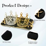 Vintage Decorative Tray Jewelry Tray Towel Tray Storage Tray Rings Necklace Bracelets Earrings Trays Cosmetics Jewelry Organizer Retro Design Bow Decor Resin Plate Coquette Room Decor (Black)