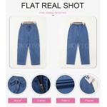 Dokotoo Jeans for Women Casual High Waisted Straight Wide Leg Pants Loose Cargo Denim Pants with Pockets