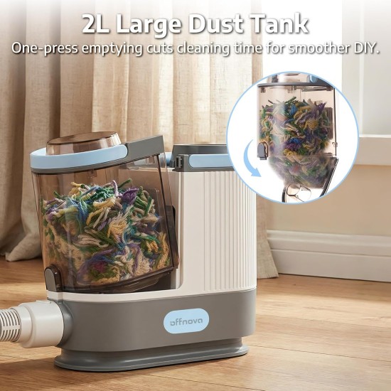 OFFNOVA 350W Carpet Trimming Vacuum Kit - Rug Carving Tool with Shearing Guide & 5 Length Guards, 2L Dust Tank, Carpet Sculpting & Captures Fine Particles for Clean Workspace