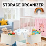 3 Pack Woven Storage Baskets for Shelves,13.5"×11"×9.5"Organizing Bins,Gift Baskets for Toys/Books/Towels/Clothes,Storage box for Nursery,Bedroom&Living Room Home Organization(White) 3 Pack Woven Storage Baskets for Shelves,13.5"×11"×9.5"Organizing Bins,Gift Baskets for Toys/Books/Towels/Clothes,Storage box for Nursery,Bedroom&Living Room Home Organization(White)