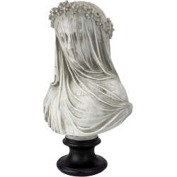 Design Toscano Veiled Maiden Indoor Bust Statue, 9 Inch Wide, 14 Inch Tall, Cast Stone Resin, Antiqued White Finish with a Black Painted Base Design Toscano Veiled Maiden Indoor Bust Statue, 9 Inch Wide, 14 Inch Tall, Cast Stone Resin, Antiqued White Finish with a Black Painted Base