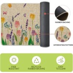 Artoid Mode Lavender Tulip Spring Kitchen Mats Set of 2, Seasonal Flower Summer Home Decor Low-Profile Kitchen Rugs for Floor - 17x29 and 17x47 Inch