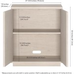 Henn&Hart Alston Accent Cabinet, 28" Wide, Alder White