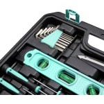 Amazon Basics 142-Piece Household Tool Kit for Home Repair, Hand Tools with Storage Case, 13.39 x 9.25 x 2.95 inch, Turquoise