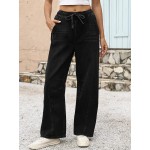 ANRABESS Women Barrel Jeans High Waisted Wide Leg Drawstring Denim Pants Y2K Baggy Loose Fit Trouser Jeans with Pockets