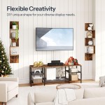 HOOBRO Corner Shelf Wall-Mounted, Set of 2 Floating Corner Shelves for Wall, 4-Tier Corner Bookshelves for Living Room, Bedroom, Bathroom, Home Office, Rustic Brown BF25BJP201