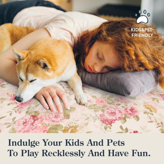 Lahome Floral Washable Rugs 5x7,Rugs for Living Room Boho Area Rug,Vintage Rugs for Bedroom Girls Non Slip Low Pile Ultra-Thin Large Carpet for Farmhouse,Dining Room,Kids Playroom Nina (5'X7',Beige) Lahome Floral Washable Rugs 5x7,Rugs for Living Room Boho Area Rug,Vintage Rugs for Bedroom Girls Non Slip Low Pile Ultra-Thin Large Carpet for Farmhouse,Dining Room,Kids Playroom Nina (5'X7',Beige)