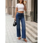 Cicy Bell Womens Wide Leg Jeans High Waisted Baggy Stretchy Front Seam Denim Pants with Pockets