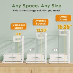 Under Sink Organizer, 2 Pack Height Adjustable Cabinet Organizer with Slide Out Drawer, Pull Out Under Sink Storage, Multi-Purpose 2 Tier Sink Shelves for Kitchen Bathroom Pantry (White, 2 Pack)