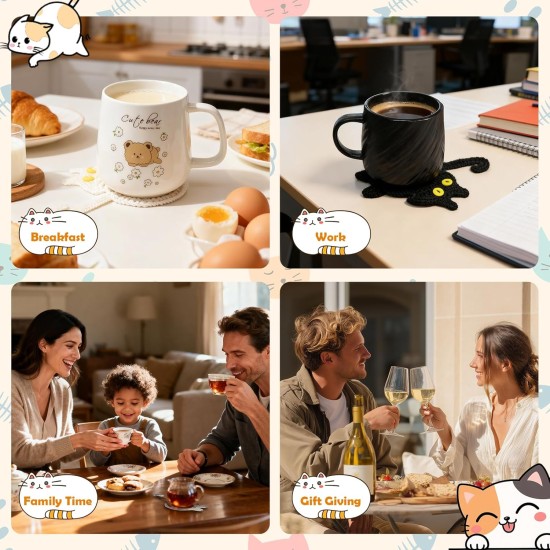 Coasters Set of 4,Stocking Stuffers for Women,Cute Coffee Coaster for Home Decor for Kinds Cups,Teen Girl Gifts Trendy Stuff,Birthday Gifts for Women,Mom,Her,Friends,Coworkers, Wife, Daughter, Sister