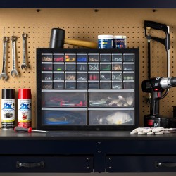 IRIS USA Screw Tool Organizer Small Parts Cabinet Chest, 36-Drawer Hardware Electronics Nuts Bolts Storage Drawers Organization Toolbox Garage Craft Business Teacher Beads Scrapbook Art Hobby - Black