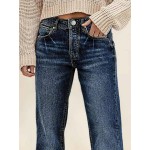 Flamingals Straight Leg Boyfriend Jeans for Women Trendy Mid Rise Wash Stretchy Casual Baggy Jeans