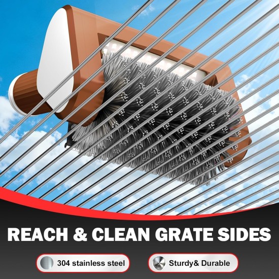 Electric Grill Brush, 2-Speed BBQ Grill Brush with LED Light/Screen Powerful Cleaning 800RPM/4000mAh/2 Brush Heads No Bristle Shedding Rechargeable Lightweight Grill Cleaner for Outdoor/Camping