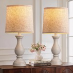 Seealle Farmhouse Table Lamps Set of 2 - Rustic Bedroom Lamps for Living Room, 22" Boho Bedside Lamp for Night Stands End Table Office Desk Lamp Nightstand Clearance Decorating with Linen Shades