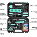 Amazon Basics 142-Piece Household Tool Kit for Home Repair, Hand Tools with Storage Case, 13.39 x 9.25 x 2.95 inch, Turquoise