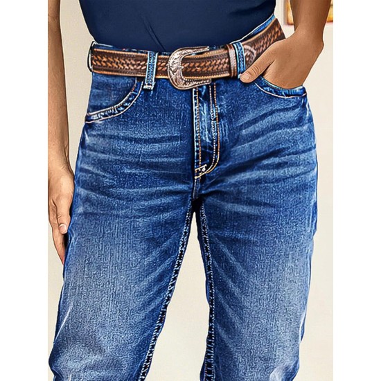 Flamingals Low Rise Boot Cut Jeans for Women Butt Lifting Western Pants with Pockets Flare Jeans Women