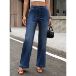 Cicy Bell Womens Wide Leg Jeans High Waisted Baggy Stretchy Front Seam Denim Pants with Pockets