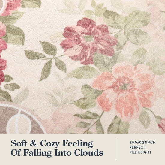 Lahome Floral Washable Rugs 5x7,Rugs for Living Room Boho Area Rug,Vintage Rugs for Bedroom Girls Non Slip Low Pile Ultra-Thin Large Carpet for Farmhouse,Dining Room,Kids Playroom Nina (5'X7',Beige) Lahome Floral Washable Rugs 5x7,Rugs for Living Room Boho Area Rug,Vintage Rugs for Bedroom Girls Non Slip Low Pile Ultra-Thin Large Carpet for Farmhouse,Dining Room,Kids Playroom Nina (5'X7',Beige)