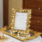 Cuspin 5x7 Picture Frame, Vintage Ornate Gold Resin Frame with Glass Front, Ginkgo Leaf Textured Photo Frame for Wall Hanging or Tabletop Display, Retro Design Home Decor Gift Cuspin 5x7 Picture Frame, Vintage Ornate Gold Resin Frame with Glass Front, Ginkgo Leaf Textured Photo Frame for Wall Hanging or Tabletop Display, Retro Design Home Decor Gift