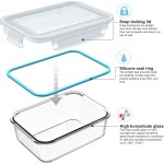 Glass Food Storage Containers with Lids, [18 Piece] Glass Meal Prep Containers, Containers for Food Storage with Lids, BPA Free & Leak Proof (9 Lid & 9 Container)