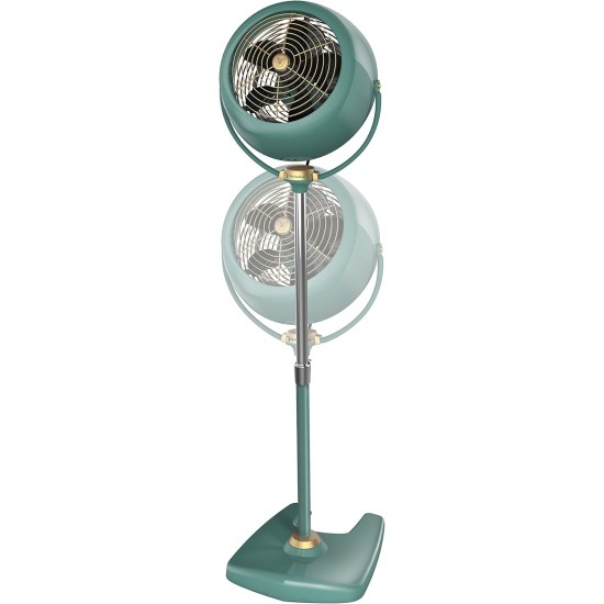 Vornado VFAN™ Sr. Pedestal Vintage Fan, Retro Metal, Standing Air Circulator for Cooling & Decor, 3 Speeds, Adjustable Tilt, Adjustable Height, Durable Pedestal Fan for Bedroom & Home, Green