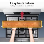 IIIOIIIA Bamboo Over the Stove Spice Shelf for Kitchen, 31.5" Spice Rack Organizer Shelf with 6 hooks, 11.4" Height Extra Storage Countertop, Easy to Assemble