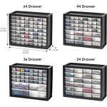 IRIS USA Screw Tool Organizer Small Parts Cabinet Chest, 36-Drawer Hardware Electronics Nuts Bolts Storage Drawers Organization Toolbox Garage Craft Business Teacher Beads Scrapbook Art Hobby - Black